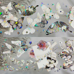 时间格子分装胶带魅影白花花蔷薇古堡贝壳光流麻咕卡手账贴纸