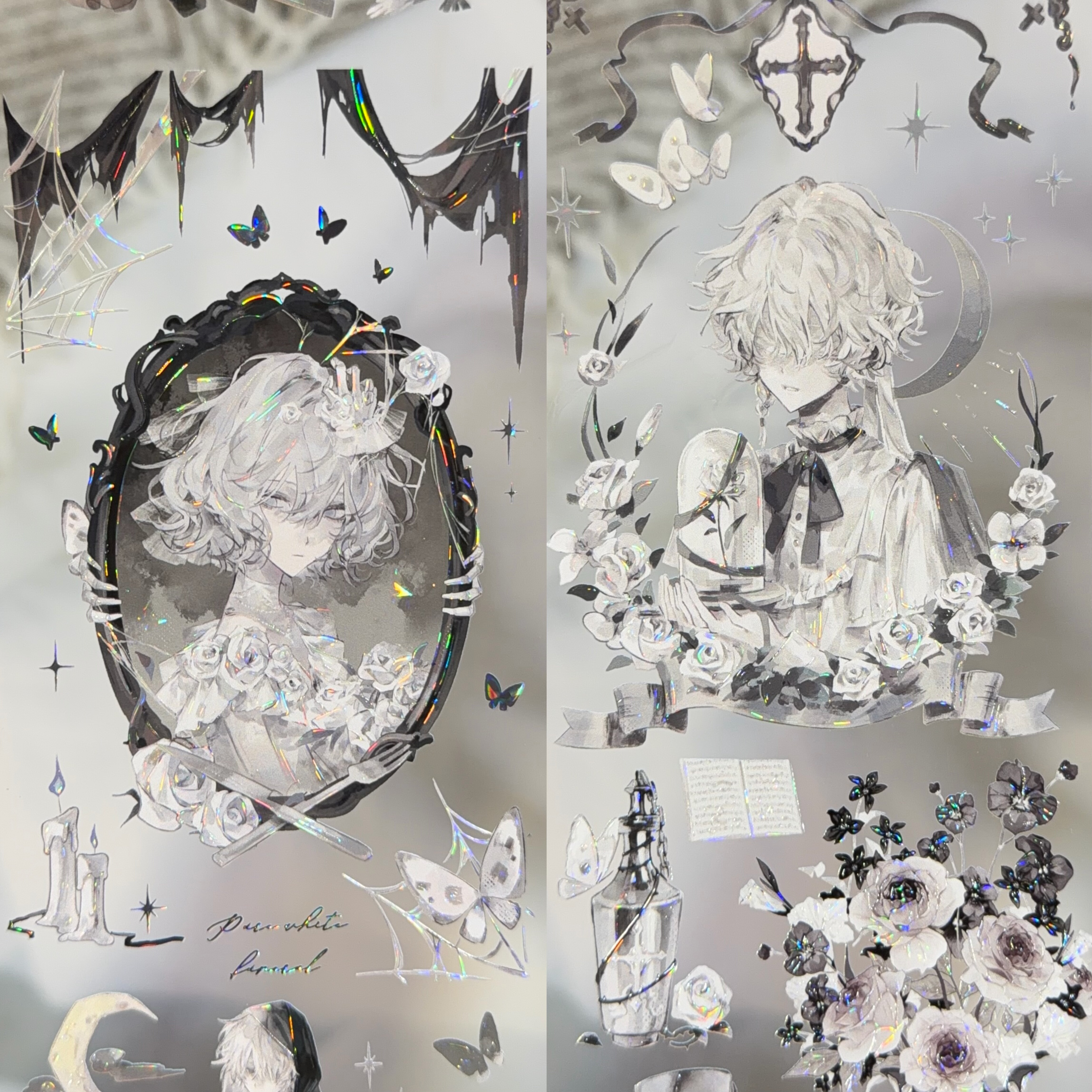 巫女分装手账胶带沉眠幽堡沉眠黑系人物城堡系列流麻咕卡背卡