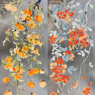 第九航道分装手账胶带一枝春明月珰采白花朵系枝丫款流麻咕卡背卡