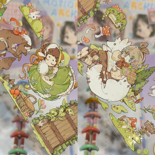 一木一横分装手账胶带林涧微光小红帽与灰太狼可爱童话风流麻