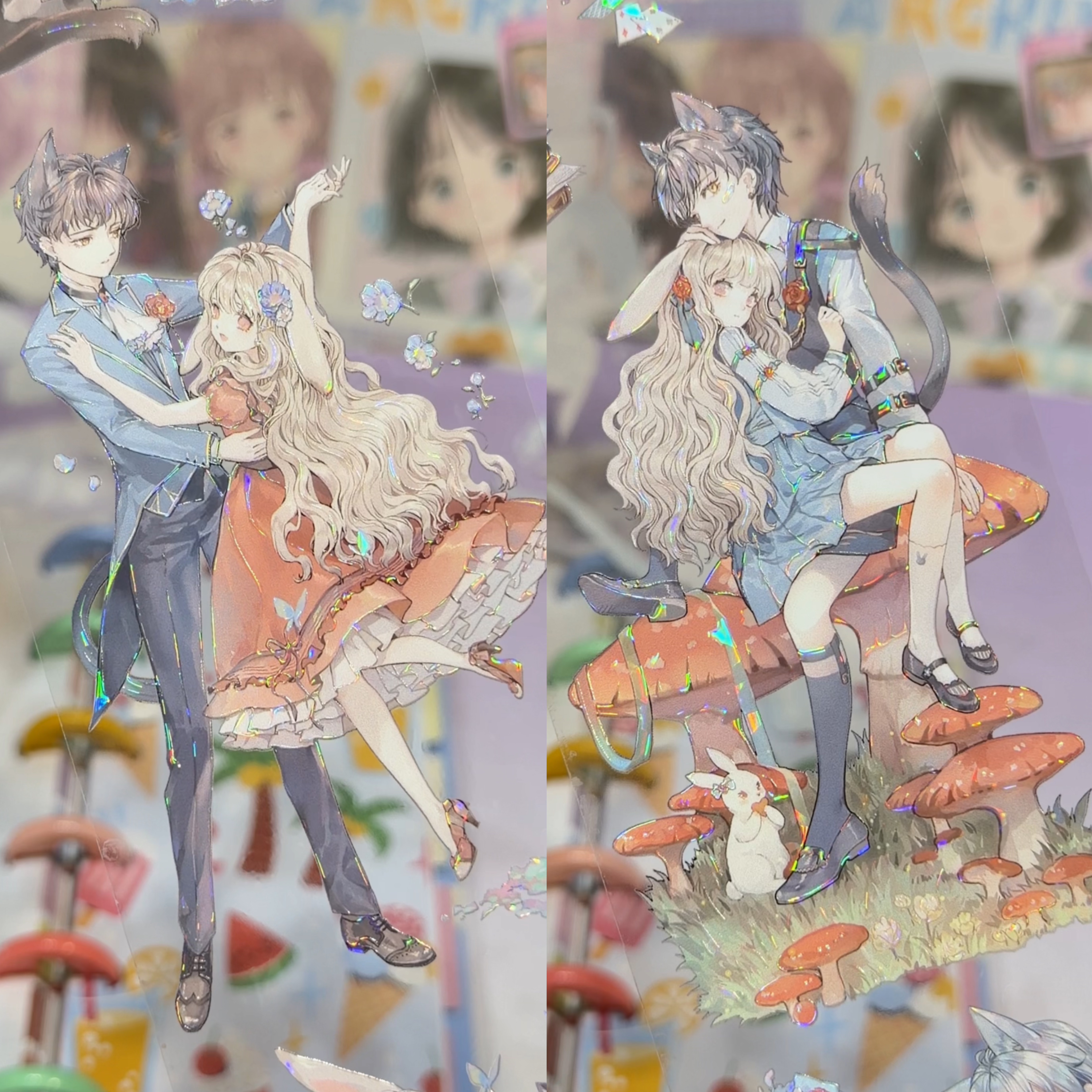 一木一横分装手帐胶带兔子先生和猫小姐女孩流麻咕卡谷美拼贴