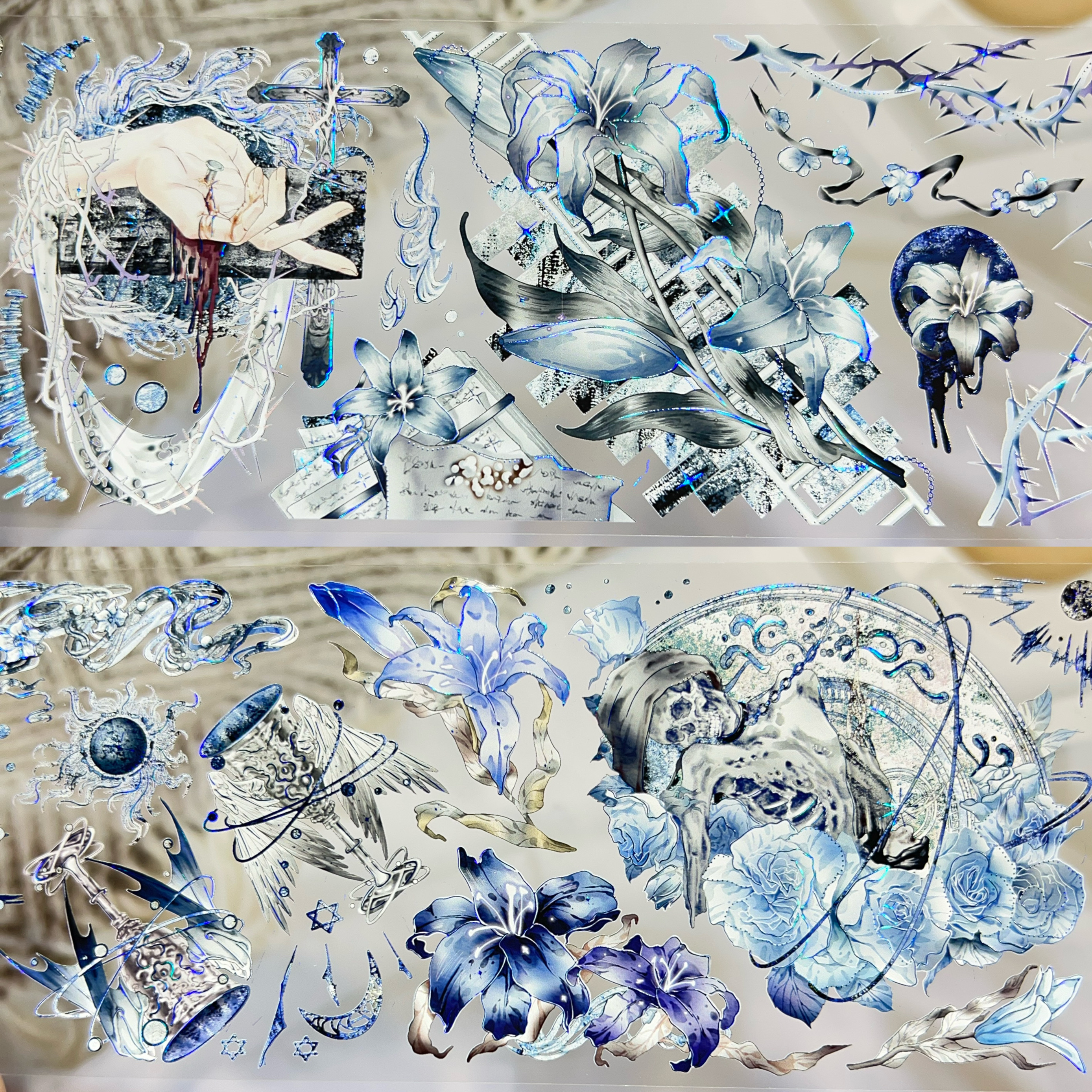 岛歌手账胶带分装凝渊薄墓幽幽赤色物语暗黑风流麻咕卡手账素材