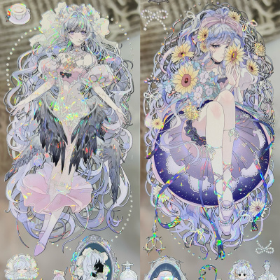 Snow分装手账胶带昨日梦隙阿尔贝托人物男女流麻咕卡拼贴手机背卡