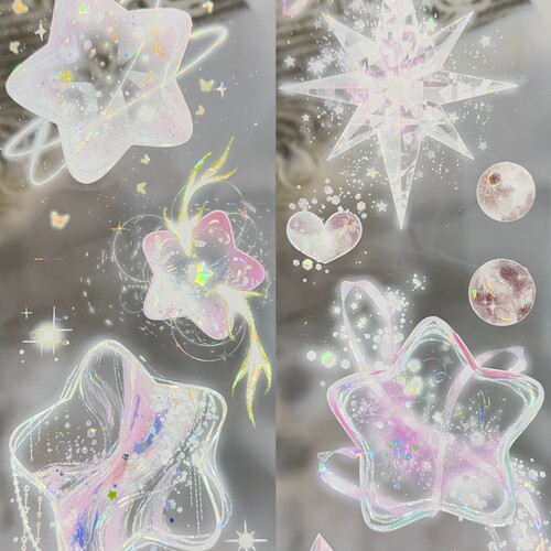 Belongtoyou分装手账胶带行星小夜曲粉蓝流麻咕卡拼贴