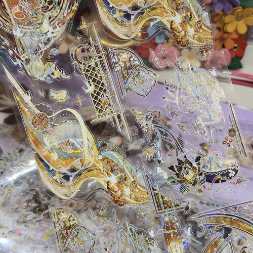予星社分装手账胶带金幡祈祝古风敦煌造景系列流麻咕卡贝壳光拼贴