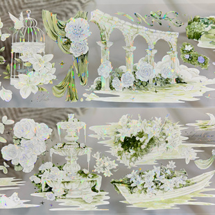 迷雾森林分装胶带空谷幽兰葡萄树下一池清花雨绿景流麻咕卡手账