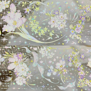 叉叉分装手账胶带枕眠翎羽春涧星自深深处拾壹太太小物花朵背景