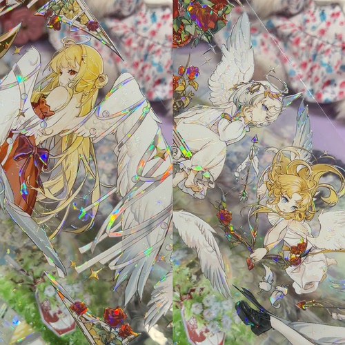 SNOW分装手账胶带angel人物女孩天使系列流麻咕卡贝壳城堡