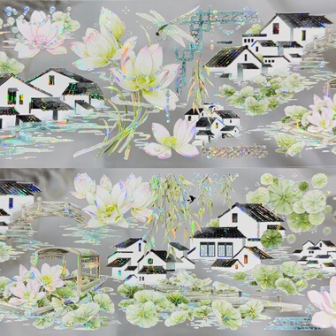 野葵分装胶带梦断江南梦里水乡江南春流麻咕卡手账拼贴青山绿水