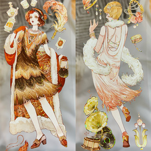 喵啪叽分装手账胶带鼓点轻摇伶仃灯语可可芙人物女花朵古风流麻