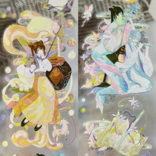 巫女切膜分装手帐胶带二十八星宿三四风雅颂古风人物背景流麻咕卡