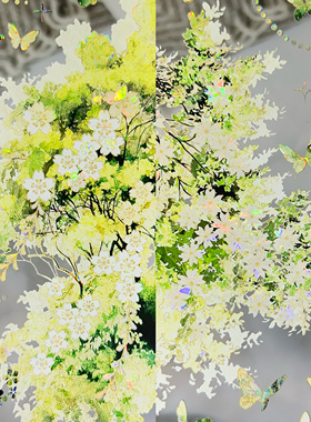 Menu分装手账胶带粉黛晚樱生春枝素云栖背景花枝云集市新品