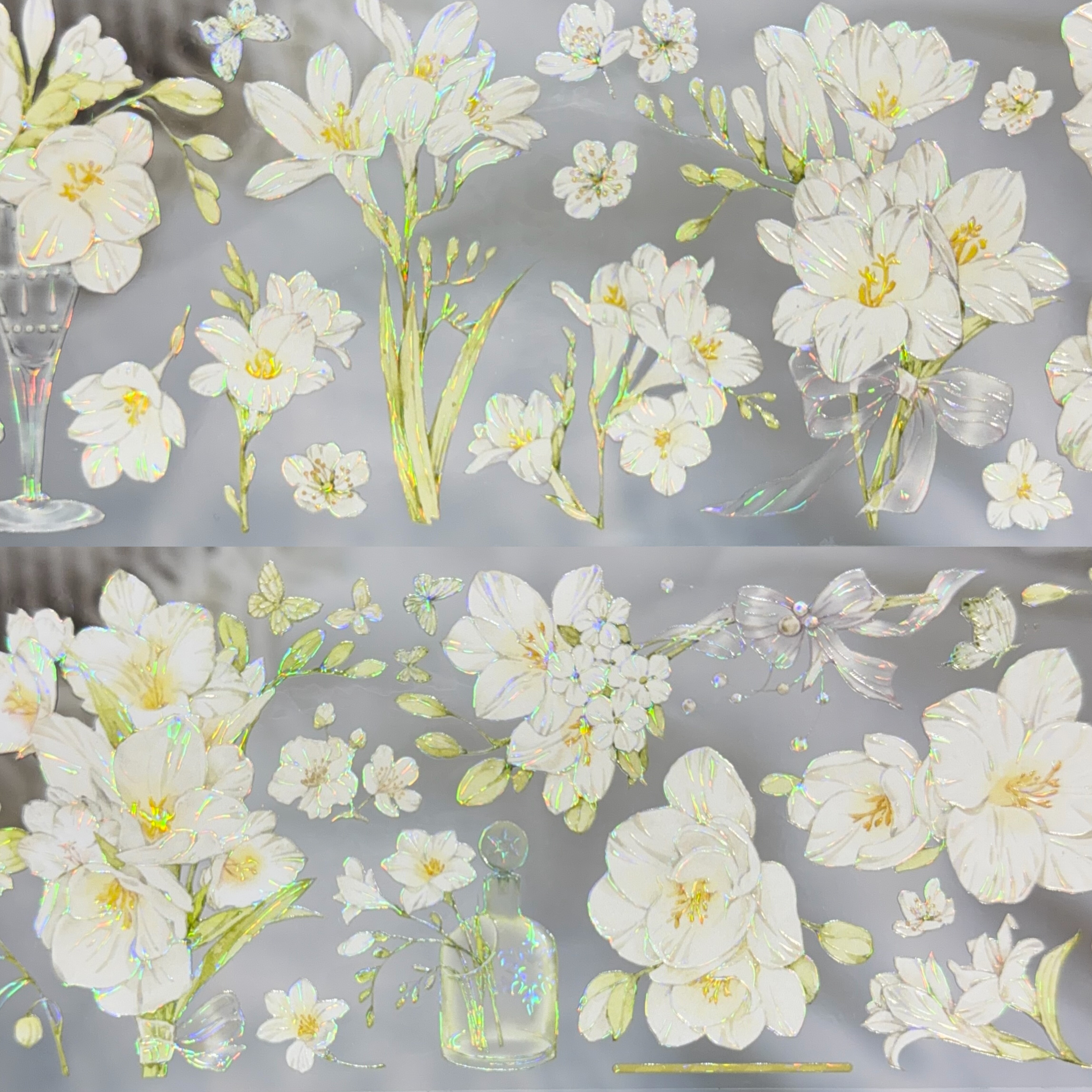 雾中星分装胶带花涧栏青粉晚香玉海棠依旧花朵素材流麻咕卡