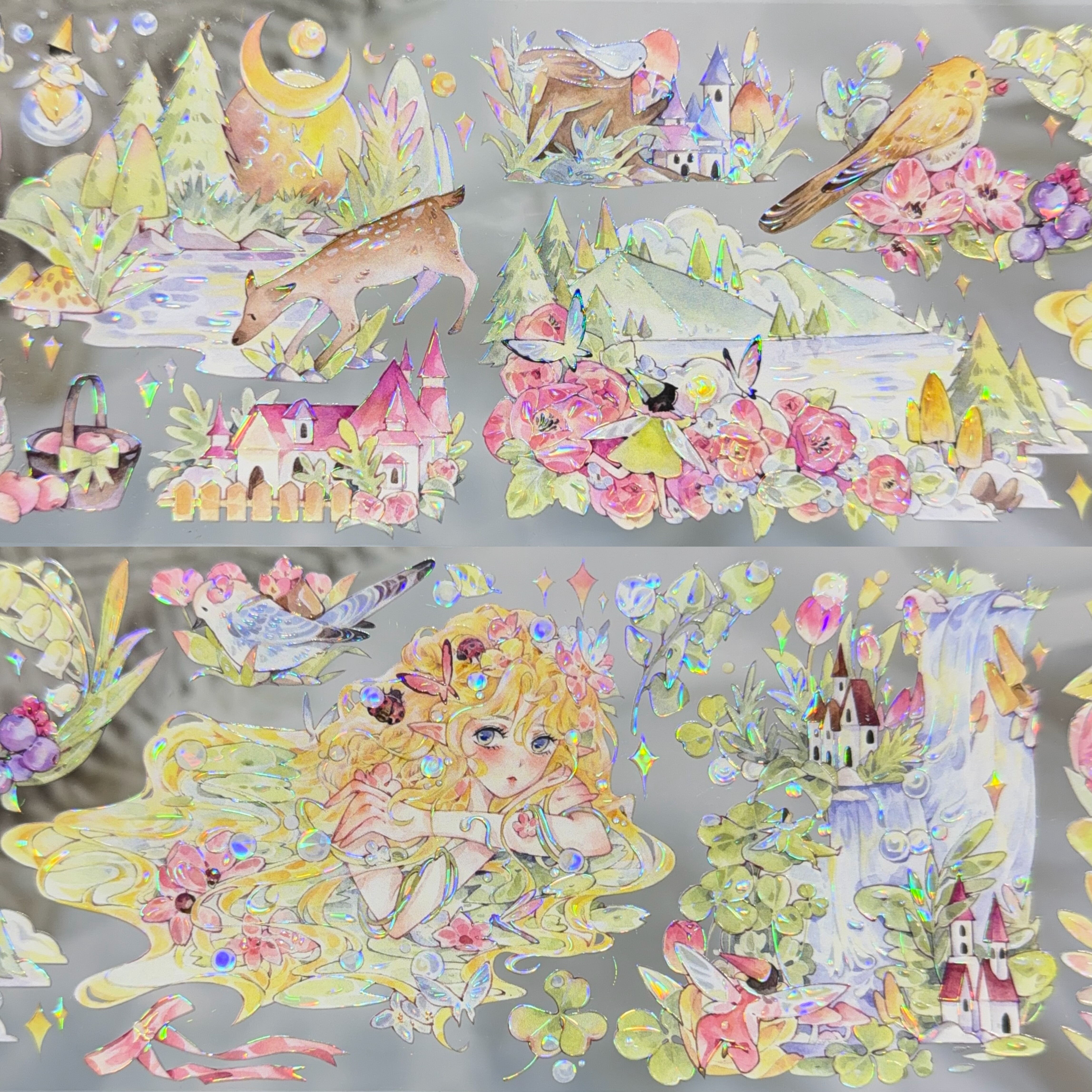 同花顺分装胶带森之邂逅青果宝贝碧波睡莲花庭小叙绿系流麻咕卡