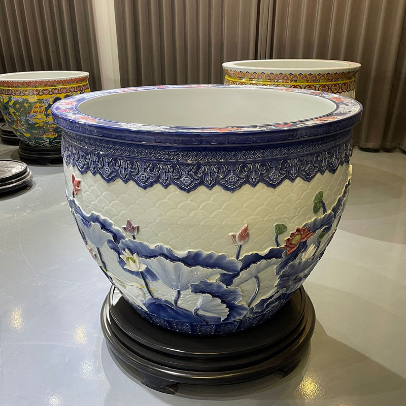 景德镇家居陶瓷鱼缸客厅摆件