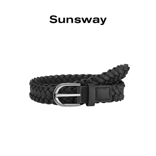 SUNSWAY女士黑色编织细腰带