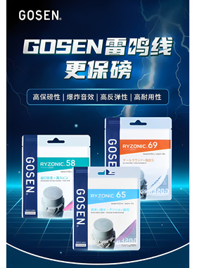 正品GOSEN高神雷鸣58RYZONIC65羽毛球线高弹耐打超强击球音羽拍线