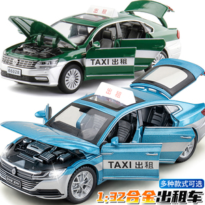 合金132六开门大众出租车玩具