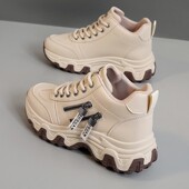 5.5CM增高配裙防滑耐磨老爹鞋 子 运动小白鞋 女爆款 44码 早秋大码