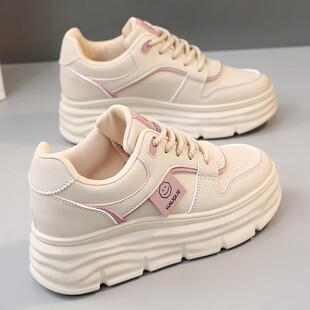 透气内增高小白鞋女夏季新款百搭女鞋高帮厚底小个子运动休闲板鞋