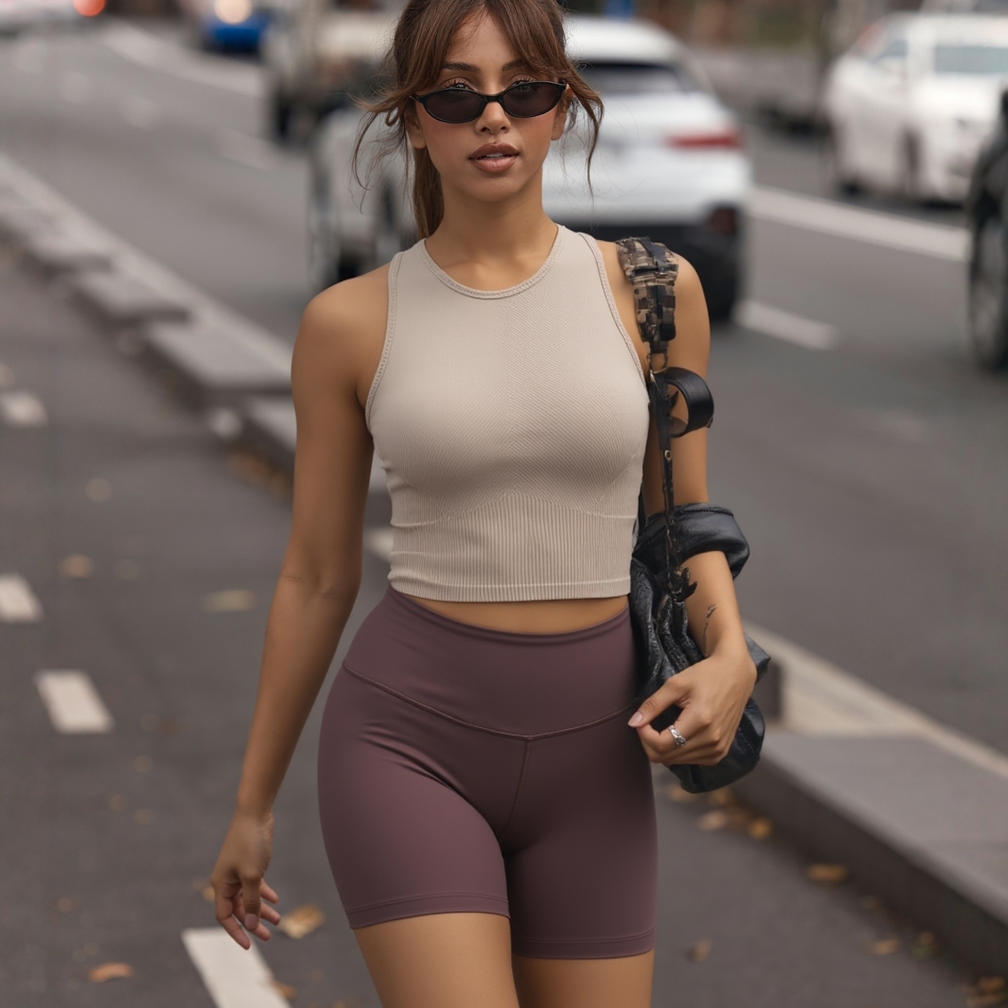 LJ长款运动内衣一体胸垫