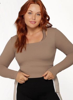 LornaJane短款修身柔软Active露背方领长袖运动瑜伽上衣女LJ