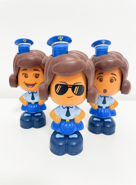 出口剩余玩具总动员giggle哈哈女警玩具模型按压变脸西班牙语音效