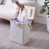 Kitchen anti-odor trash can, toilet and bathroom sealed bucket, anti-pet cats and dogs from flipping through, baby diaper bucket, large size with lid thumbnail 3