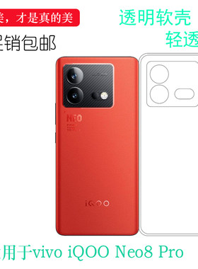 适用vivo iQOO Neo8 Pro全透明手机壳iQOO Neo8 Pro 5G简约后盖壳V2302A防震保护套隐形硅胶壳软性塑料壳防护