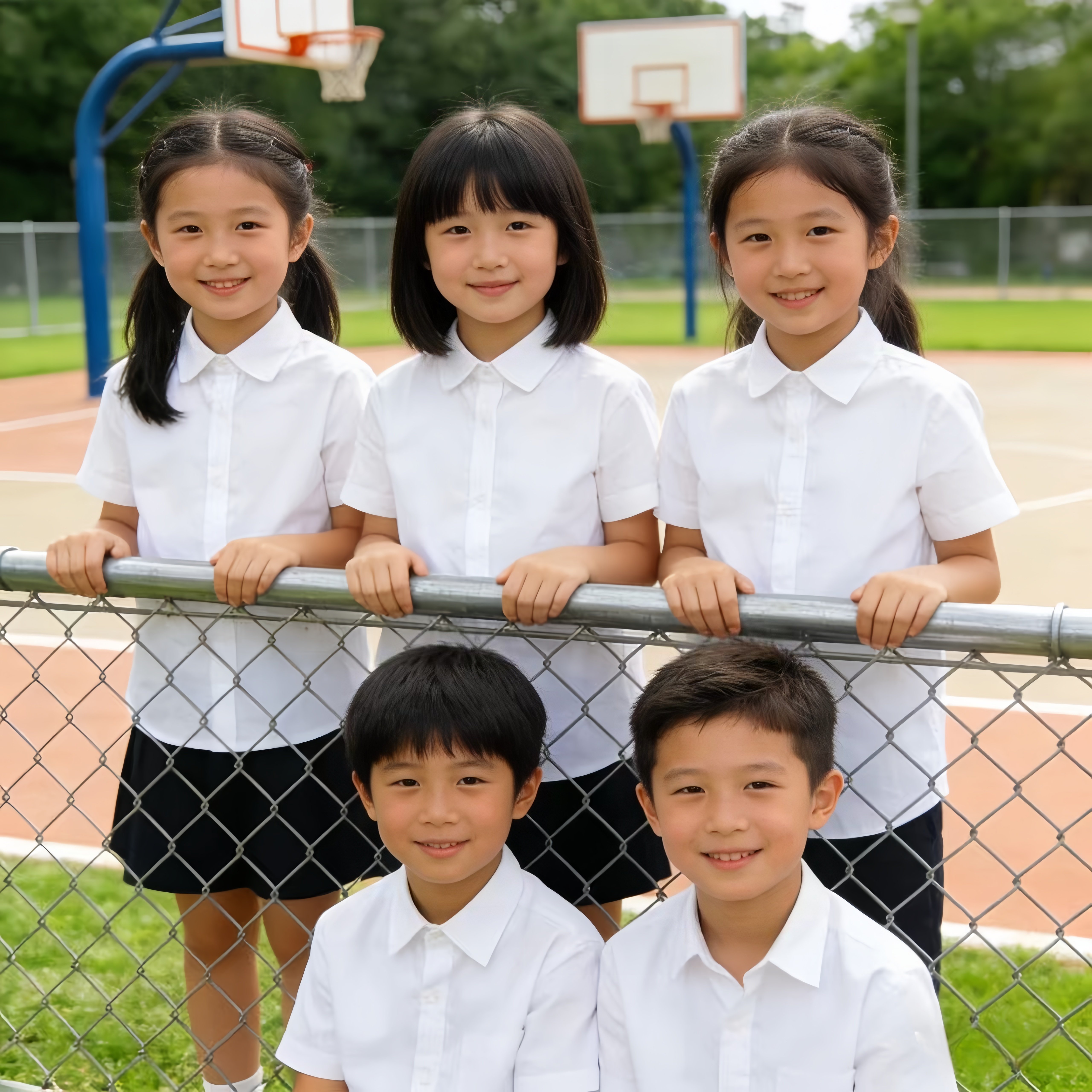 六一儿童白衬衫男女童纯棉长袖衬衣小学生运动会毕业照合唱表演服