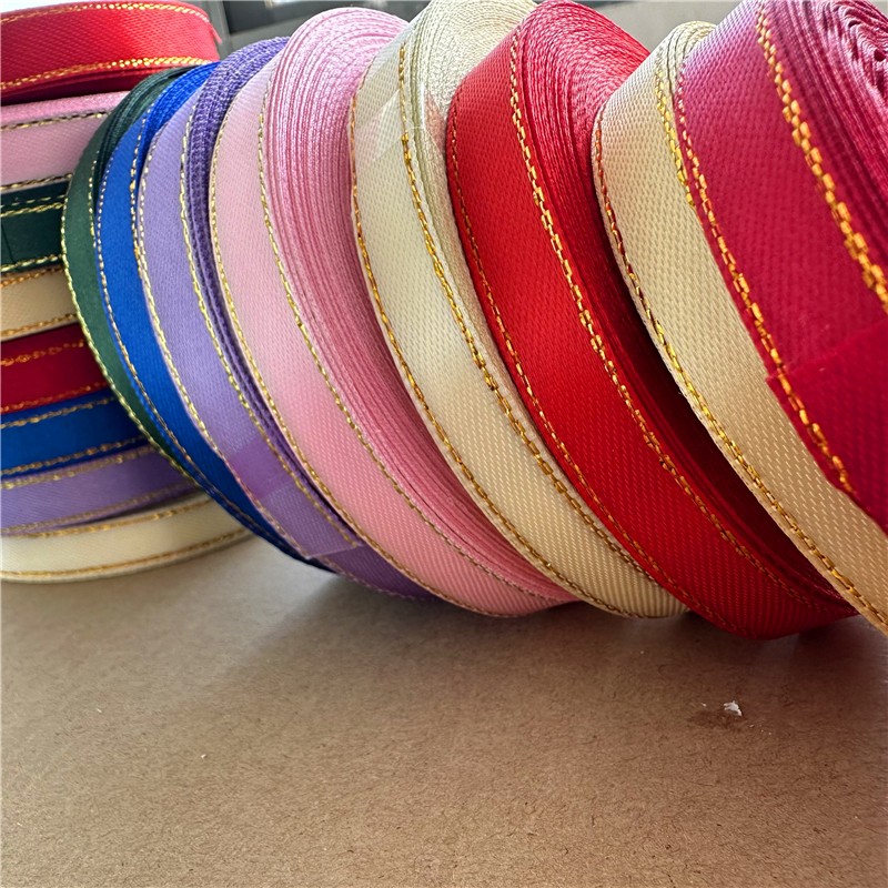 金边丝带段带1cm花束蝴蝶结缎带鲜花烘焙蛋糕DIY礼物包装装饰彩带