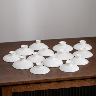 羊脂玉盖碗盖子白瓷三才盖碗描金盖碗单盖子茶碗茶杯盖子配盖陶瓷