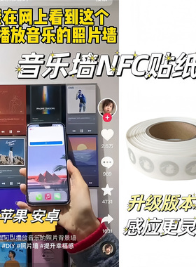 网红同款NFC芯片贴纸音乐墙背胶扫歌音乐标签可读写扫歌卡片相框