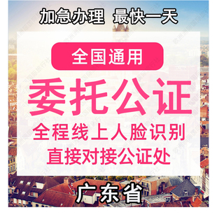 广东省公证处委托书声明签名字出行同意书证据保全过户异地远程