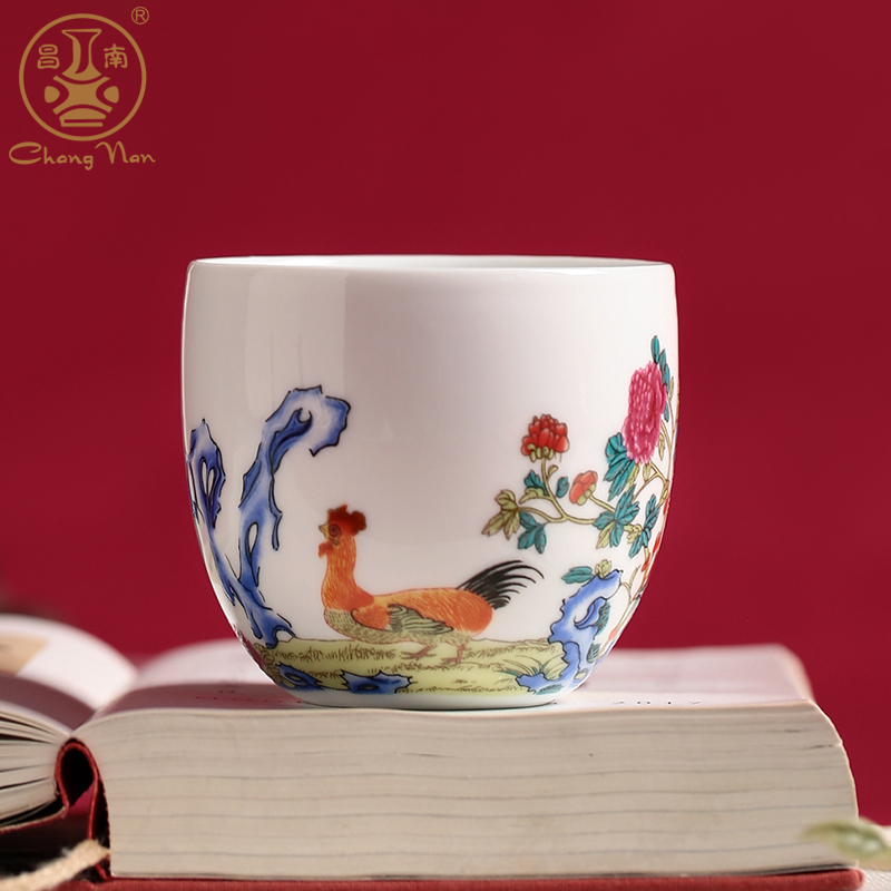 景德镇昌南大明成化斗彩鸡缸杯