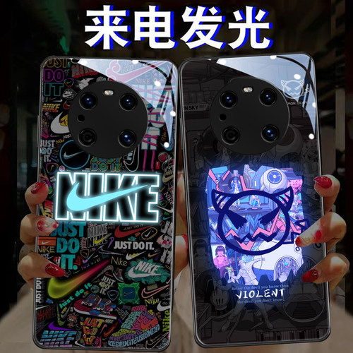 潮牌华为系列玻璃智能发光手机壳