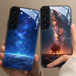 星河星空适用三星s24ultra手机壳s23潮牌note20ultra玻璃s22氛围a54小众s21创意10个性 超火 套s8风景s9高级感