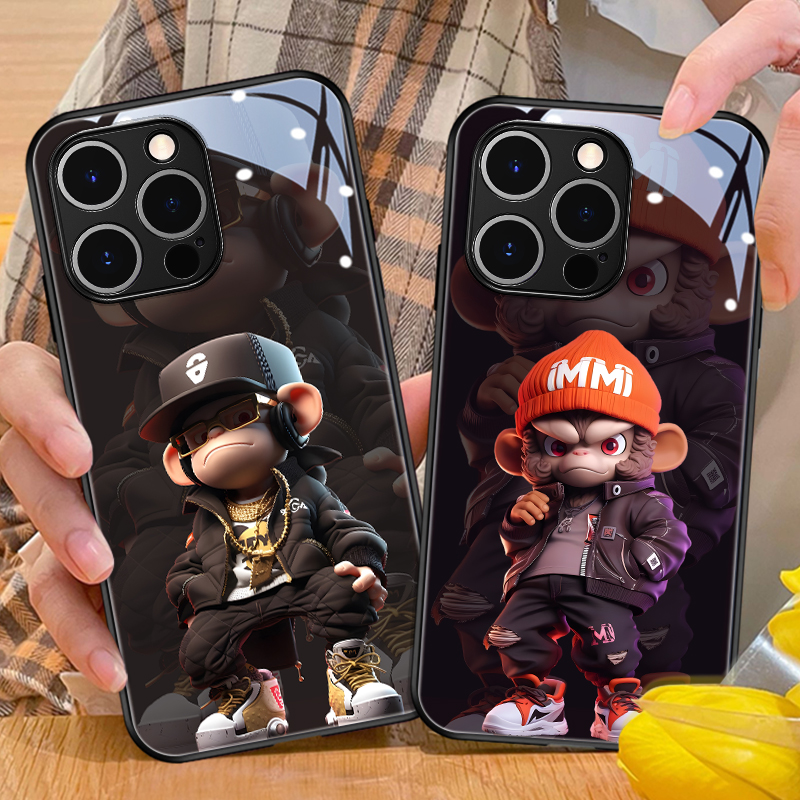 苹果15手机壳iphone16promax新款男17潮牌12适用玻璃11高级感小众x个性炫酷8plus猴子14立体xr创意13网红爆款