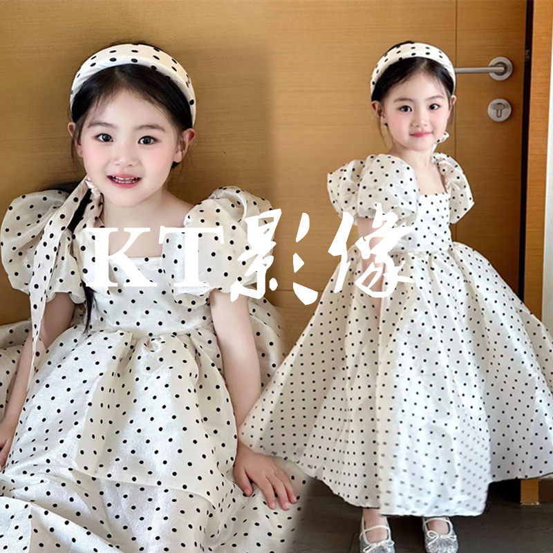 女童复古港风走秀好猫步表演出服