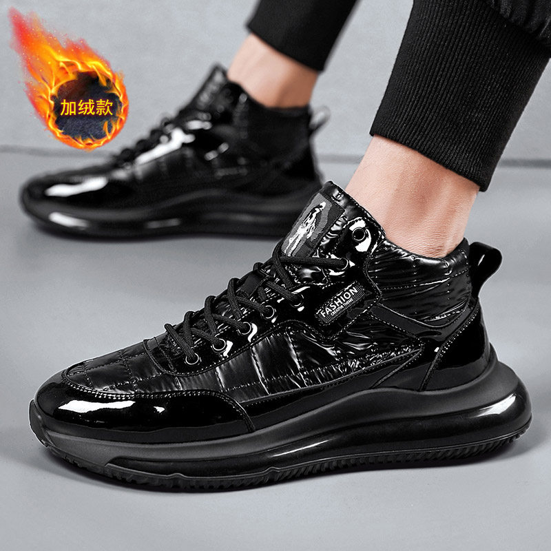 SNOW BOOTS MENS WINTER FLEECE WARM FUR INTEGRATED COTTON SHOES NORTHEAST OUTDOOR DOWN WATERPROOF COLD-RESISTANT MARTIN BOOTS