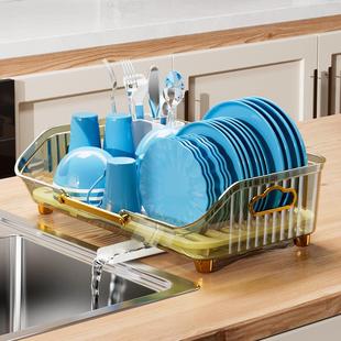 碗碟台面收纳盒收纳架盘碗柜沥水碗架 新品 厨房置物架放碗筷家用装