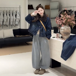 爆款超好看加棉加厚短款牛仔外套女2025冬季时尚休闲保暖棉服上衣
