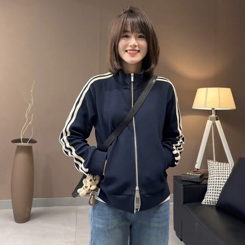 小个子美式复古立领棒球服外套