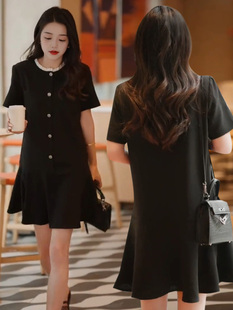 显瘦百搭高级感A字连衣裙 2025夏季 新款 气质小香风短袖 连衣裙女装