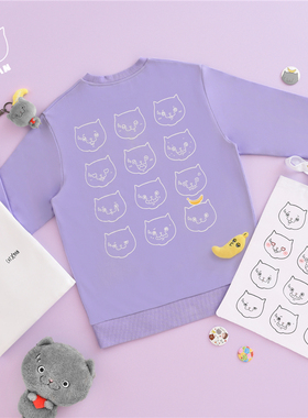 CATXMAN 周柏豪 FUNNY FACES  猫星侠背部LOGO可爱图案猫套头卫衣
