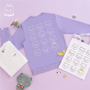 FACES FUNNY 猫星侠背部LOGO可爱图案猫套头卫衣 周柏豪 CATXMAN