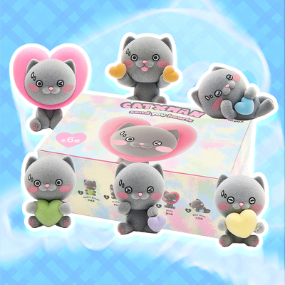 CATXMAN 周柏豪可爱猫星侠盲盒植绒PVC/ABS材质摆件1套6个不重复