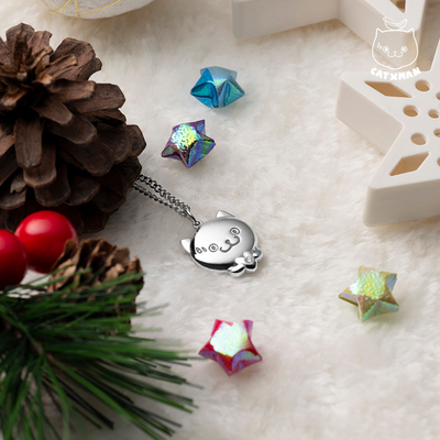 CATXMAN 周柏豪 猫星侠 FACE PENDANT WITH 抱爱心造型情侣项链