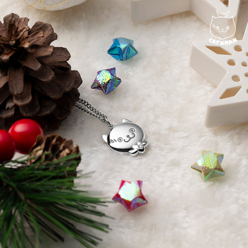 CATXMAN 周柏豪 猫星侠 FACE PENDANT WITH 抱爱心造型情侣项链
