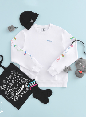 CATXMAN 周柏豪 MULTI OUTLINE GRAPHICS 手袖五彩 印花图案 卫衣